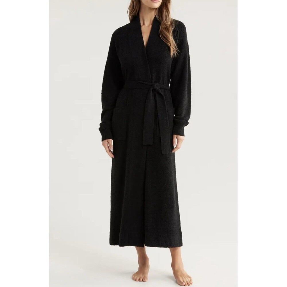 Nordstrom So Soft Black Belted Longline Pocket Robe Women’s Size XL NWT $79
